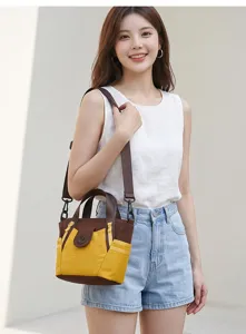 Women nylon shoulder bag casual crossbody handbag stylish commuter travel bag with multi pockets.