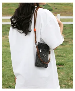 Sac bandoulière à carreaux décontracté téléphone portable sac de voyage pour femme