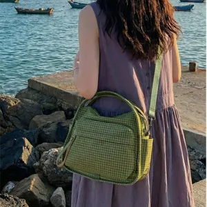 Casual Waterproof Oxford Cloth Tote Bag Large Capacity Women Shoulder Crossbody Bag Minimalist Daily Commuter Handbag
