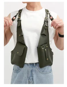 Men tactical chest rig vest bag functional outdoor crossbody shoulder bag streetwear style