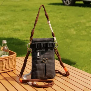 Sac bandoulière décontracté femmes à carreaux sac bouteille d'eau sport en plein air portable
