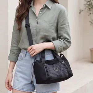 Borsa da viaggio nera leggera per donna e uomo, grande borsa sportiva e per il fitness.
