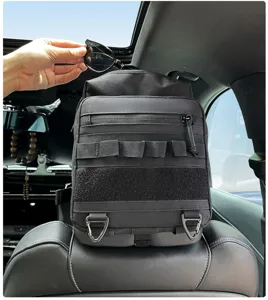 Organizador táctico negro para asiento de coche bolsa de almacenamiento accesorio detalle