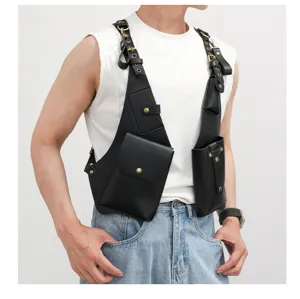 Men multi-function tactical vest bag holster bag shoulder bag outdoor phone bag streetwear