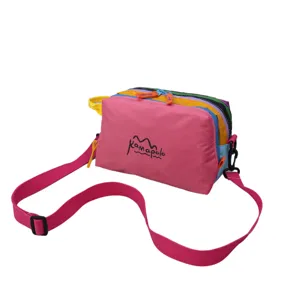Bolso cruzado multicapa de nylon colorido bolsa de cosméticos impermeable de viaje