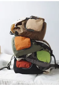 Casual large capacity backpack for women students, multi-functional school bag in various colors.