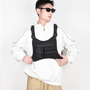 Men tactical chest bag outdoor sports running bag streetwear black chest rig for travel