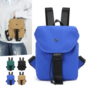 Casual Nylon Grid Backpack For Women And Men Lightweight Commuting Travel Backpack Fashion Daily School Daypack Bag