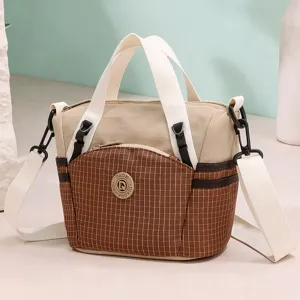 Small plaid crossbody shoulder bag for women, stylish lightweight travel daypack commute
