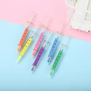 Kreatives Spritzen-Textmarker Set in bunten Farben, niedliche Stifte für Schüler und Kinder.