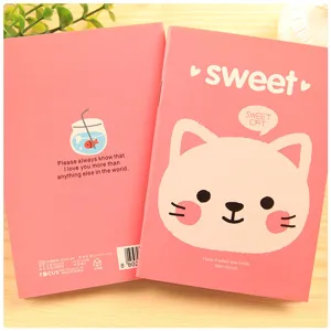 Süßes rosafarbenes Katzen Notizbuch Schreibwaren mit niedlichem Cover Design für Notizen und Geschenke.