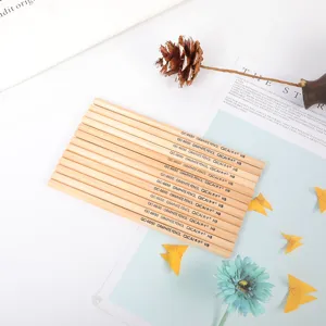 Natural wood HB hexagonal pencils with eco-friendly graphite core for students school writing.