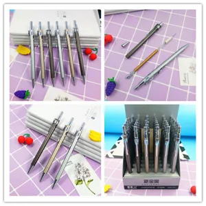 Wholesale metal mechanical pencils creative student stationery writing pens box set.