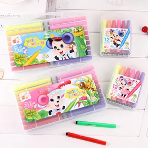Set di pennarelli acquerellabili lavabili per bambini in 36 e 12 colori con scatola.