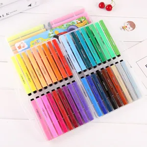 Set di pennarelli ad acquerello lavabili colorati in scatola trasparente per bambini.