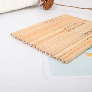 Detail close-up of natural wood hexagonal HB pencils neatly arranged for school and office use.