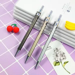Metal mechanical pencil 0.7mm student writing stationery supplies office writing tool set