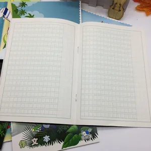 Schüler kariertes Notizbuch weisses Cover süss Cartoon Schreibwaren Büro Schreibblock Bedarf
