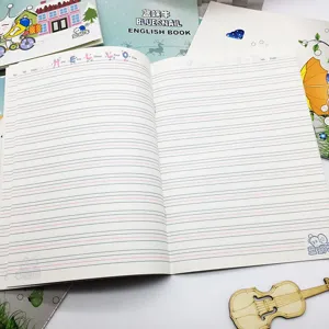 Süßes blaues Schnecken-Softcover-Notizbuch für Schüler Englisch mit vier Linien.