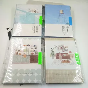 Gedetailleerd uitzicht op creatieve schattige studentennotitieboeken 32K formaat, frisse cover.