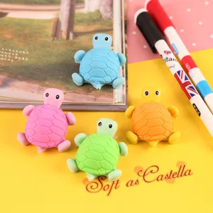 Set di gomme a forma di tartaruga, simpatiche cancellne per bambini e forniture scolastiche.