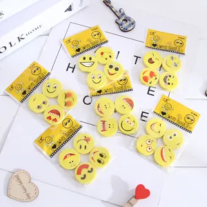 Kreatives Cartoon Ausdruck runden Radiergummi Set, Schulbedarf Lern Geschenk Radierer.