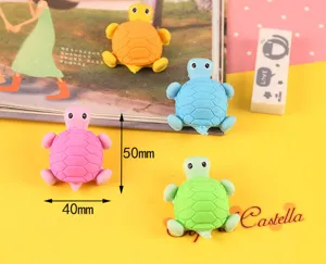 Gomma da cancellare a forma di tartaruga cartone animato per studenti, cancelleria creativa.
