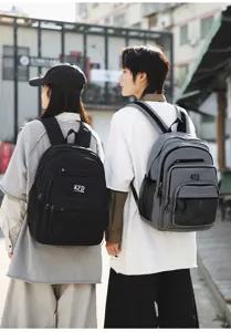 Mochila casual de gran capacidad para estudiantes, bolsa de viaje ligera para ordenador con bolsillos.
