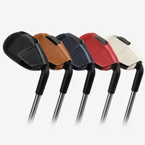 Funda de Cuero para Palo de Golf Estuche Protector de Cabeza de Hierro Con Cierre de Velcro Accesorios Deportivos de Golf Impermeables