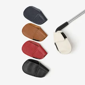 Set de fundas para palos de golf de cuero de alta calidad cubiertas protectoras coloridas.