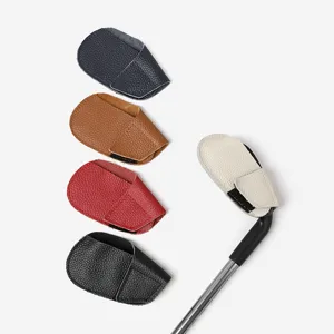Conjunto de fundas de cabeza para palos de golf de cuero, cubiertas protectoras.