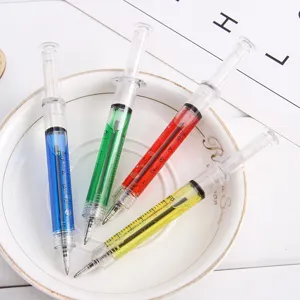 Creative Syringe Ballpoint Pen Novelty Liquid Injector Pen Funny Prank Toy Student Stationery Office Writing Supplies