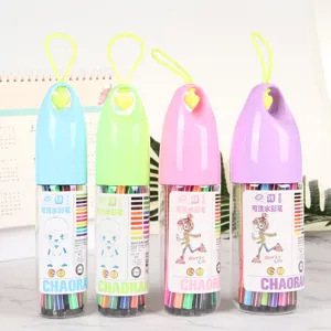 Set de rotuladores acuarelables lavables para niños en botella portátil con cuerda, útil de arte.
