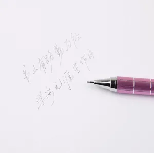Creative metal mechanical pencil with pink grid body, perfect for students and office use.