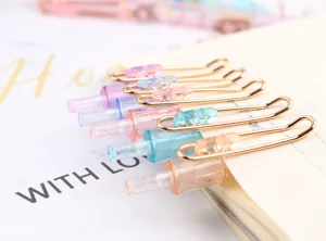 Kreativer süßer DruckBleistift mit Metallclip bunte transparente Schüler Schreibware