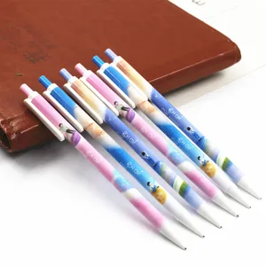 Set of cute starry sky mechanical pencils with cartoon illustrations, student writing pens.