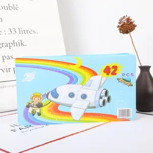 Detailed view of 42 pcs kids drawing set stationery box featuring fun cartoon space design.
