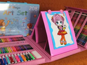 208-piece kids art set watercolor pens crayons drawing board creative stationery gift box