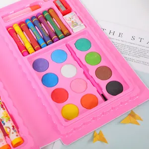42-piece kids art painting set with oil pastels watercolors stationery gift box for students
