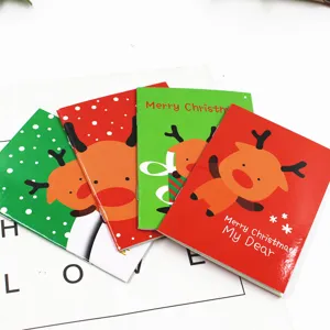 Weihnachtstaschen-Notizbuch Set mit süßem Rentier-Design, ideal als kleines Festtagsgeschenk.