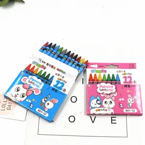 12-color cute rabbit crayon set for kids, smooth drawing oil pastels for student art painting.