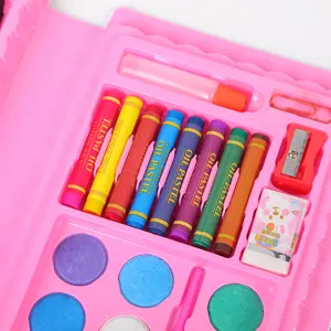 Children art set painting kit watercolor pens stationery box detail view for school students