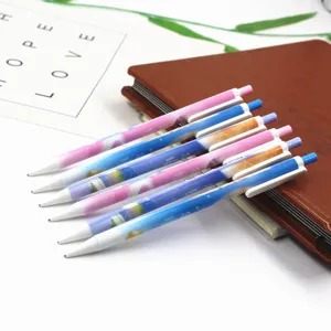 Cute starry sky mechanical pencil set for students, creative non-sharpening automatic writing pen.