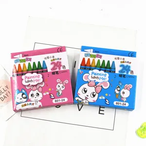 24 Colors Kids Crayons Oil Pastels Cute Rabbit Drawing Art Supplies School Stationery