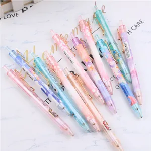 Süßes Pastell-Druckbleistift-Set, 0,5 mm Schüler-Schreibstifte mit Blumenmuster für Schulgeschenke.