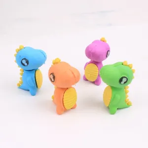 Schattige cartoon dinosaurus gummetjes set, afneembare puzzel gum voor kinderen schoolartikelen.