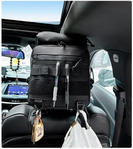 Organizador de asiento de coche bolsa táctica multifunción negra duradera accesorios
