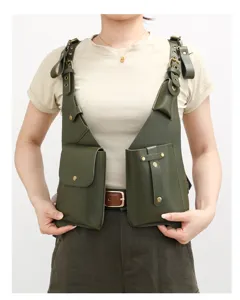 Multi-functional tactical vest bag with multiple utility pockets for outdoor daily use details.