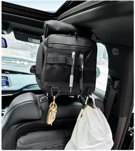 Organizador de respaldo de asiento de coche táctico negro bolsa de almacenamiento