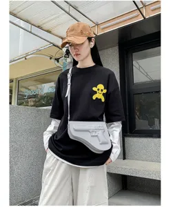 Bolso bandolera de piel PU con forma de pistola para hombre, bolso de estilo urbano.